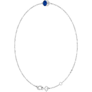 14K White Lab-Grown Blue Sapphire 6 1/2-7 1/2" Bracelet