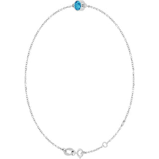 14K White Natural Blue Zircon 6 1/2-7 1/2" Bracelet