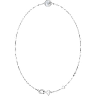 14K White Natural White Sapphire 6 1/2-7 1/2" Bracelet