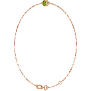 14K Rose Natural Peridot 6 1/2-7 1/2" Bracelet