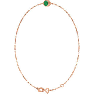 14K Rose Natural Emerald 6 1/2-7 1/2" Bracelet