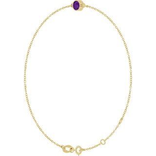 14K Yellow Natural Amethyst 6 1/2-7 1/2" Bracelet