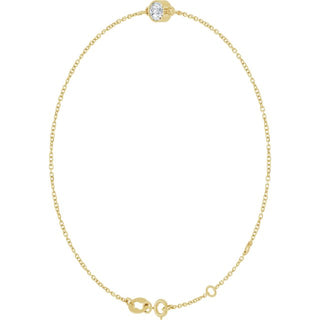 14K Yellow Natural White Sapphire 6 1/2-7 1/2" Bracelet