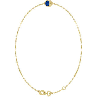 14K Yellow Lab-Grown Blue Sapphire 6 1/2-7 1/2" Bracelet