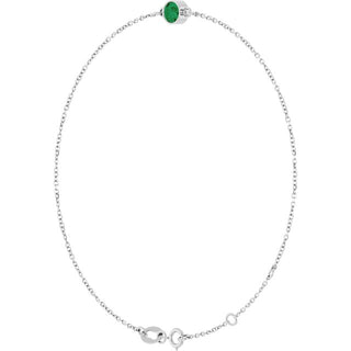 14K White Natural Emerald 6 1/2-7 1/2" Bracelet