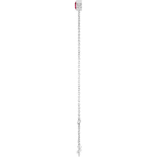 14K White Lab-Grown Ruby 6 1/2-7 1/2" Bracelet