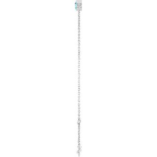 14K White Natural Aquamarine 6 1/2-7 1/2" Bracelet