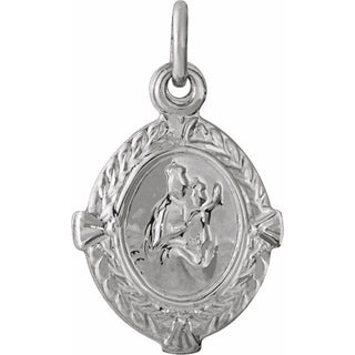 14K White 12x9 mm Scapular Medal  