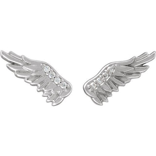 Platinum .02 CTW Natural Diamond Angel Wing Earrings