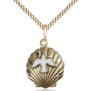 14kt Gold Filled Shell / Holy Spirit Medal Religious Jewelry