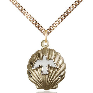 14kt Gold Filled Shell / Holy Spirit Medal Religious Jewelry