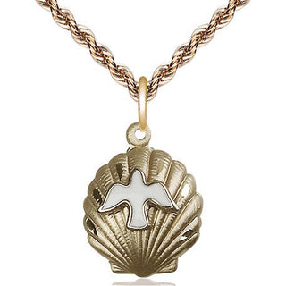 14kt Gold Filled Shell / Holy Spirit Medal Religious Jewelry