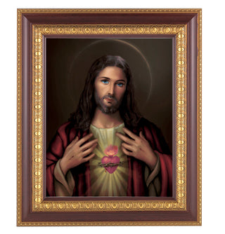 Sacred Heart In Cherry Frame 10.25X12.25" 8X10 Print