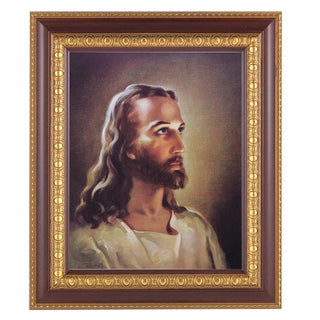Head Of Christ In Cherry Frame 10.25X12.25" 8X10 Print