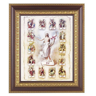 Stations Of The Cross In Cherry Frame 10.25X12.25" 8X10 Print