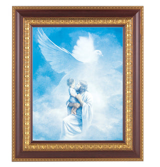 Christ Welcoming Child Cherry Frame 10.25X12.25" 8X10 Print