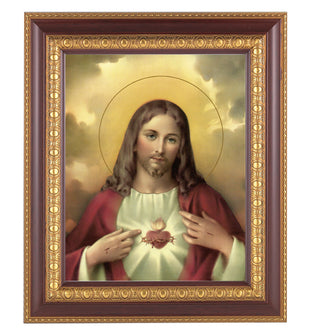 Sacred Heart In Cherry Frame 10.25X12.25" 8X10 Print