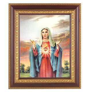 Immaculate Heart Of Mary Cherry Frame 10.25X12.25" 8X10 Print