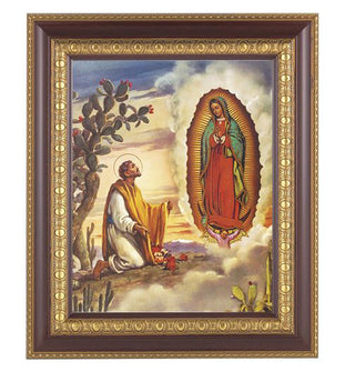 Our Lady Of Guadalupe with Juan Diego Cherry Frame 10.25X12.25" 8X10Prt