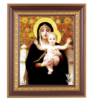 Bouguereau:Madonna Of The Roses Cherry Frame 10.25X12.25" 8X10Prt