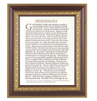 Desiderata In Cherry Frame 10.25X12.25" 8X10 Print