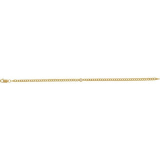 14K Yellow 1/5 CT Natural Diamond Link 7" Bracelet