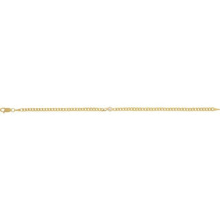 14K Yellow 1/10 CT Natural Diamond Link 7" Bracelet