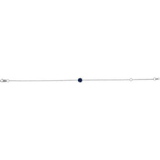 14K White Lab-Grown Blue Sapphire  6 1/2-7-1/2" Bracelet