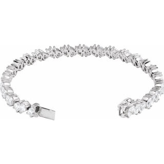 14K White 9 1/2 CTW Lab-Grown Diamond Line 7" Bracelet