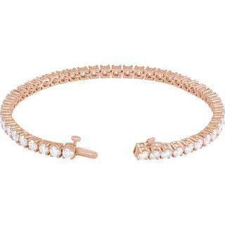 14K Rose 7 CTW Lab-Grown Diamond Line 7" Bracelet