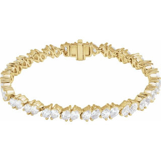 14K Yellow 9 1/2 CTW Lab-Grown Diamond Line 7" Bracelet