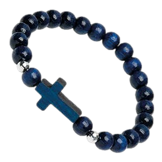 Bulk Blue Bracelet with Cross
