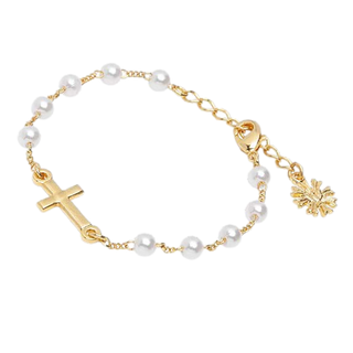 Girl's Pearl Rosary Bracelet