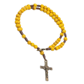 4-pack - Yellow Camp Rosary Bracelet