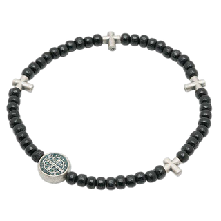 4-pack - Black St. Benedict Mini-Rosary Bracelet