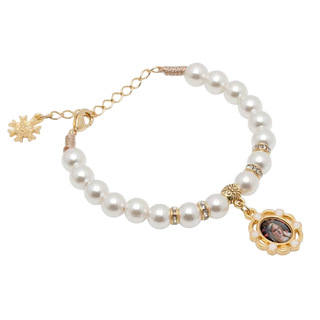 White Mary Take the Lead Rosary Bracelet