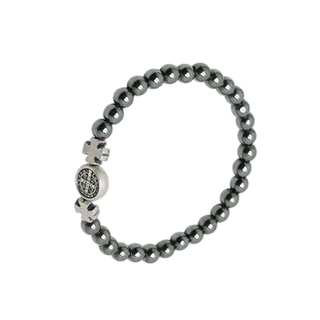 4-pack - Hematite St. Benedict Man of Faith Bracelet