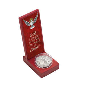 Confirmation White Wood Keepsake with White Rosary