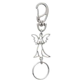 6-pack - Guardian Angel Silver-Tone Keychain