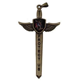 6-pack - St. Michael Antique Gold Sword, app 3 inches