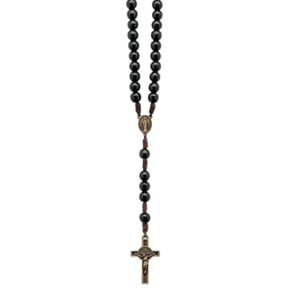 3-pack - Black Camp Rosary Necklace