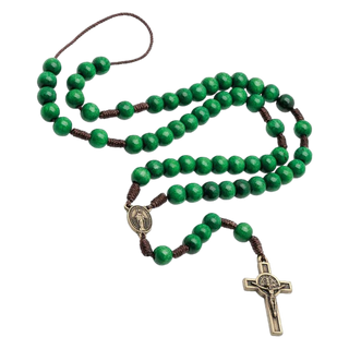 3-pack - Green Camp Rosary Necklace