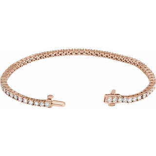 14K Rose 4 CTW Lab-Grown Diamond Line 7" Bracelet