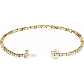 14K Yellow 2 CTW Lab-Grown Diamond Line 7" Bracelet