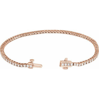 14K Rose 2 CTW Lab-Grown Diamond Line 7" Bracelet