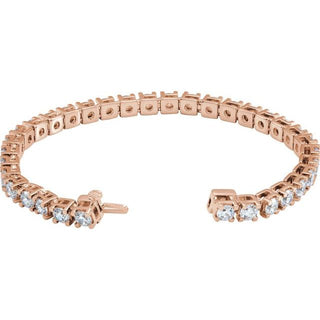 14K Rose 10 CTW Lab-Grown Diamond Line 7 1/4" Bracelet