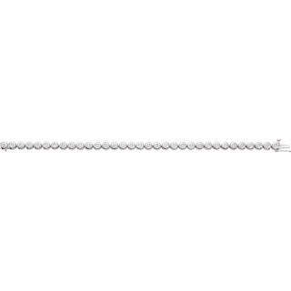 14K White 2 CTW Natural Diamond Bezel-Set Line 7" Bracelet