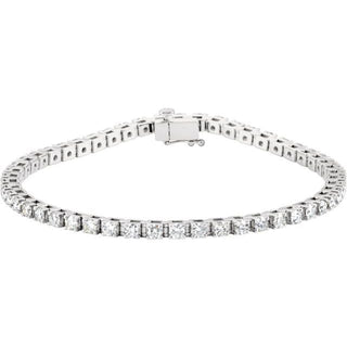 14K White 3 1/2 CTW Natural Diamond Line 7 1/4" Bracelet