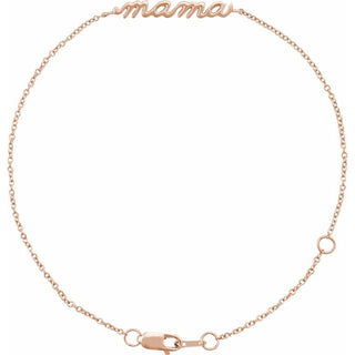 14K Rose Mama 6 1/2-7 1/2" Bracelet