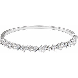 14K White 4 1/5 CTW Lab-Grown Diamond Bangle 7" Bracelet